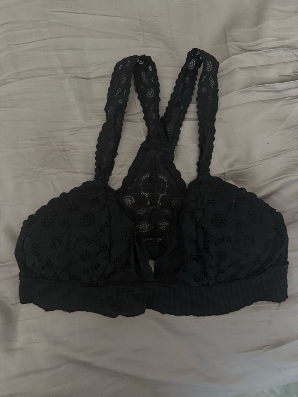 Black Lace Racerback Bralette - Women Intimates & Sleepwear size M - Picture 5 of 5